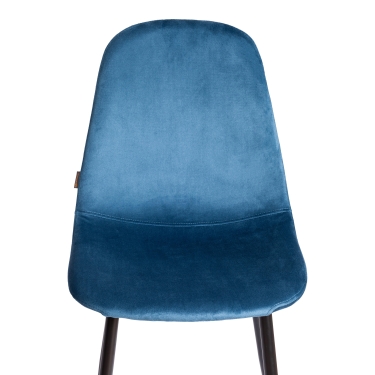 Стул Tetchair BREEZE mod. 4724 вельвет/металл, 44 х 53 х 87 см, Blue синий HLR63 / черный