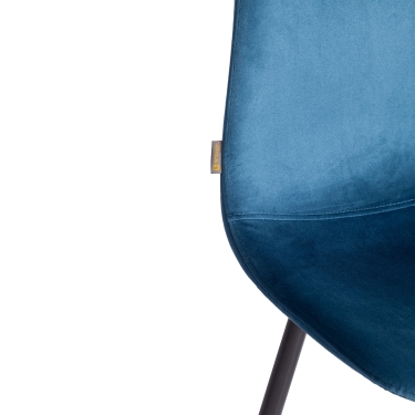 Стул Tetchair BREEZE mod. 4724 вельвет/металл, 44 х 53 х 87 см, Blue синий HLR63 / черный