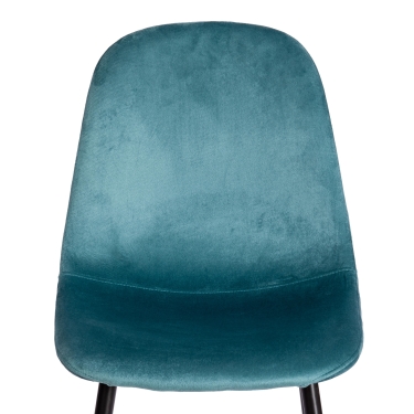 Стул Tetchair BREEZE mod. 4724 вельвет/металл, 44 х 53 х 87 см, Light pale green темно-бирюзовый HLR60 / черный