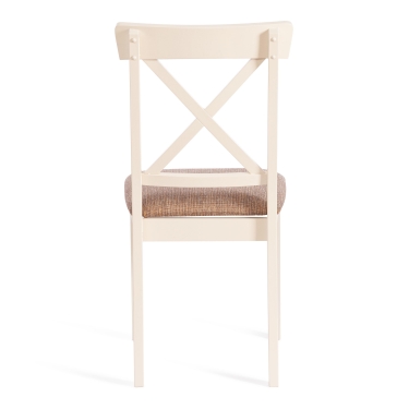 Стул Tetchair Гольфи 2/ Golfi 2 дерево гевея, 455194, ivory white, ткань кор.-зол. 1505-9