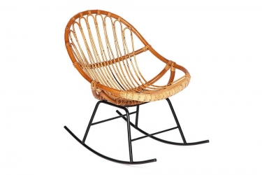 Кресло-качалка Tetchair Secret De Maison Petunia mod. 01 5088 RC SP KD/1-1 натуральный ротанг/металл, 80х61х80см, светлый мед/черный