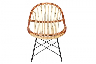 Кресло-качалка Tetchair Secret De Maison Petunia mod. 01 5088 RC SP KD/1-1 натуральный ротанг/металл, 80х61х80см, светлый мед/черный