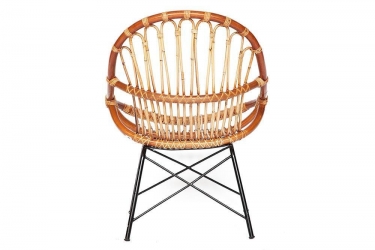Кресло-качалка Tetchair Secret De Maison Petunia mod. 01 5088 RC SP KD/1-1 натуральный ротанг/металл, 80х61х80см, светлый мед/черный