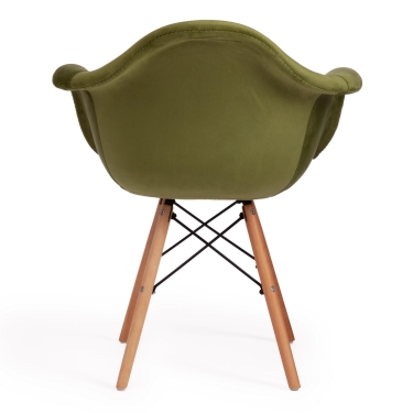 Кресло Tetchair CINDY SOFT EAMES mod. 101 дерево бук/металл/мягкое сиденье/ткань, 61 х 60 х 80 см , зеленый HLR 54/натуральный