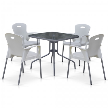Комплект мебели для кафе Афина-мебель TL80x80/XRF065BW-White 4Pcs
