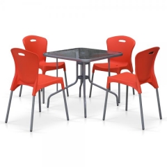 Комплект мебели для кафе Афина-мебель TL80x80/XRF065AO-Orange 4Pcs