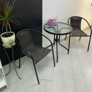 Комплект мебели Афина-мебель Асоль-LR02 LRC-02/LRT-02-D60 Dark Brown 2Pcs