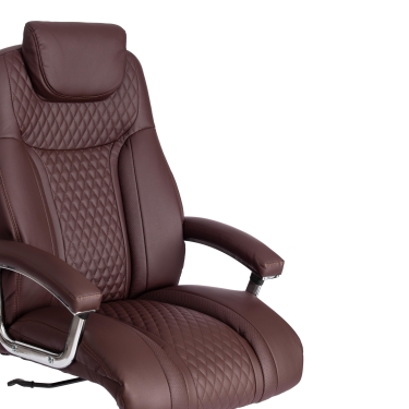 Кресло офисное Tetchair Trust max кож/зам, коричневый/коричневый стеганный/коричневый, 36-36/36-36/6/36-36/06