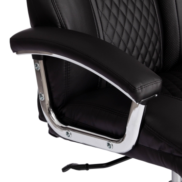 Кресло офисное Tetchair Trust max кож/зам, черный/черный стеганный/черный, 36-6/36-6/36-6/06