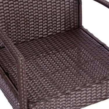Лаундж сет диван+2кресла+столик+подушки Tetchair пластиковый ротанг, 106х60х71см/59х60х71см/75х41х38см, коричневый, ткань DB-02 бежевый