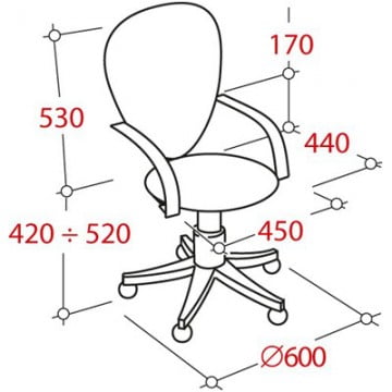 Кресло офисное EasyChair UP_Энтер 289765 Красный