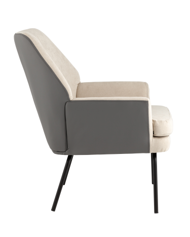 Кресло Stool Group Харви Бежевый с серой экокожей