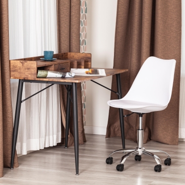 Офисное кресло Tetchair TULIP mod.106-1 металл/пластик/PU, 58 x 47 x 97см, White белый / Chrome хром