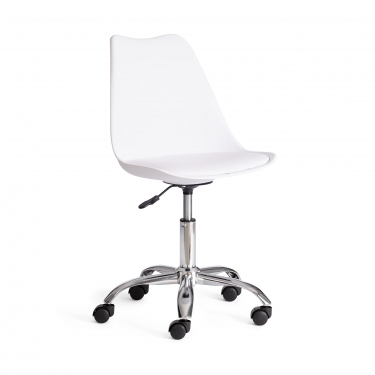 Офисное кресло Tetchair TULIP mod.106-1 металл/пластик/PU, 58 x 47 x 97см, White белый / Chrome хром