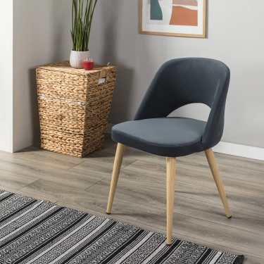Кресло R-home Lars Diag grey/нат.дуб