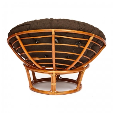 Кресло Tetchair PAPASAN 23/01 W /с подушкой/ диаметр подушки 125 см, 115х101х104 см, Cognac коньяк, ткань Коричневый, 3М7-147