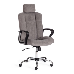 Кресло Tetchair OXFORD хром флок , серый, 29