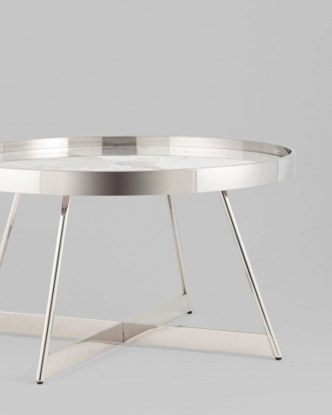 Журнальный стол Stool Group Гера 80х80 см серебро