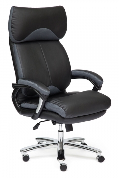 Компьютерное кресло Tetchair Grand Черный/Серый нат. кожа