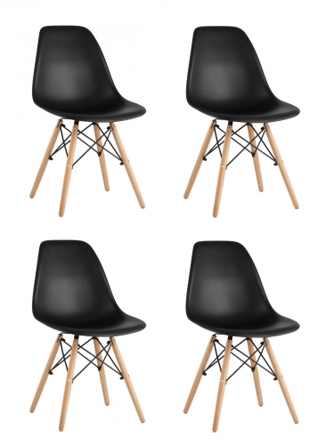 Стул Stool Group Eames Style DSW черный 4 шт. комплект разборный каркас