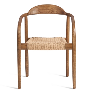 Стул Tetchair MIDGARD дерево вяз/бечевка, Груша 3, 50x51х78,5 см