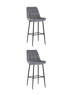 Стул барный Stool Group Флекс велюр серый 2 шт