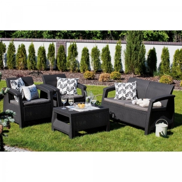 Комплект для отдыха Афина-мебель Yalta 2set AFM-1020A Brown/Cappuccino