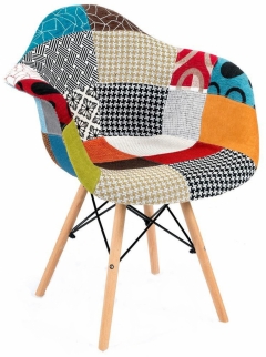 Стул Stool Group Eames DSW ткань Пэчворк