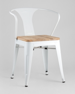 Стул с подлокотниками Stool Group TOLIX ARM WOOD Белый