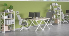 Стол рабочий Рива LOFT VR.L-SRX-3.7 Металл белый Денвер светлый
