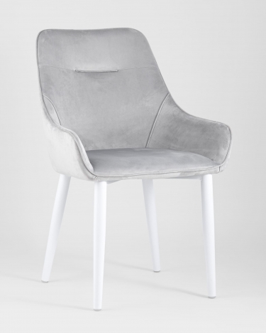 Стул Stool Group Диана NEW white велюр Серый