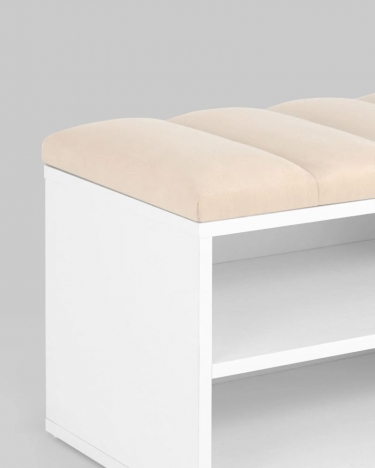 Обувница Stool Group Хольст белая велюр Бежевый