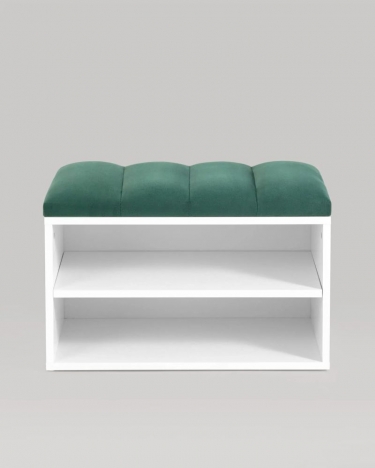 Обувница Stool Group Хольст белая велюр Зеленый