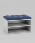 Обувница Stool Group Хольст серая велюр Синий
