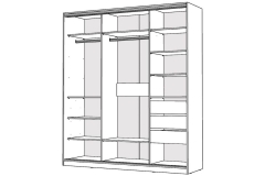 Шкаф-купе 2-х дверный Народная мебель Виктория 2000х584х2300, Белый 20ДЗДЗ-ПППЯ-Б 310-1663