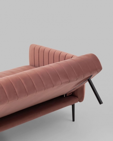 Диван прямой Stool Group Дрезден велюр Пыльно-розовый