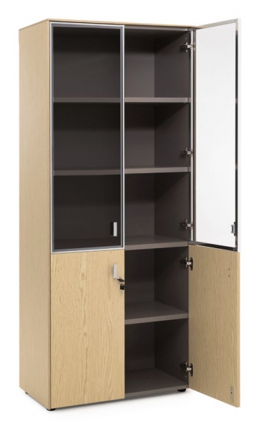Шкаф комбинированный H.197 Profoffice EXE 101 714 OAK 07 Дуб светлый Хром