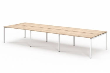 Бенч на 6 рабочих мест Profoffice TOUR L bench 360x143 DL Дуб Калифорния Белый
