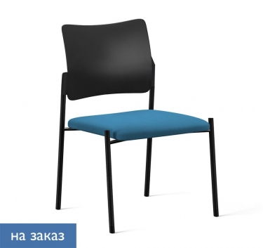 Кресло на черных опорах без подлокотников Profoffice PINKO plastic 4legs black SLW 58 noArms Голубой Черный