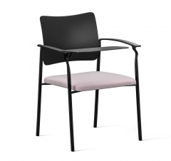 Кресло на черных опорах со столиком Profoffice PINKO plastic 4legs black Jade9502 Arms+WT Серый Черный