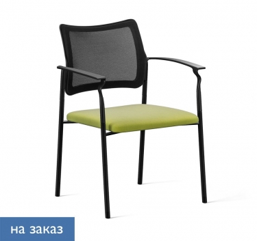 Кресло на черных опорах, с подлокотниками Profoffice Pinko Mesh 4legs black SLW 50 Arms Зеленый Черный