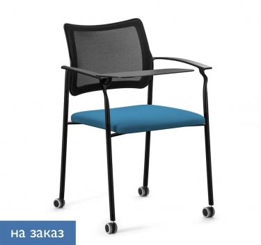 Кресло на колесах, со столом Profoffice Pinko Mesh cast black SLW 58 Arms+WT Голубой Черный