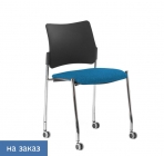 Кресло на колесах, без подлокотников Profoffice Pinko plastic cast SLW 58 noArms Голубой Черный Хром
