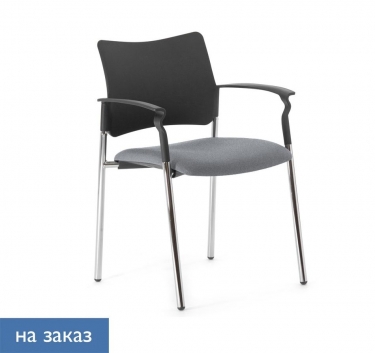 Кресло на опорах, с подлокотниками Profoffice Pinko plastic 4legs Montana 804 Arms Серый Черный Хром