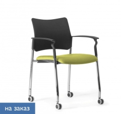 Кресло на колесах, с подлокотниками Profoffice Pinko plastic cast Kiton 08 Arms Зеленый Черный Хром