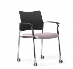 Кресло на колесах, с подлокотниками Profoffice Pinko plastic cast Jade9502 Arms Серый Черный Хром