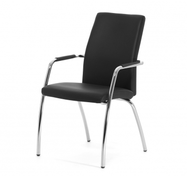 Кресло на 4-х опорах Profoffice WELL_SEAT 4leg Ecotex 3001 black Черный Хром