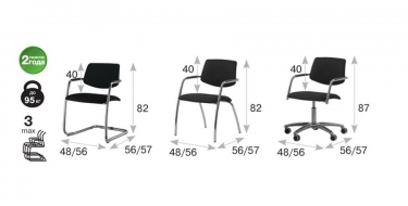 Кресло на 4-х опорах Profoffice Urban 4legs SLW 58 Голубой Хром