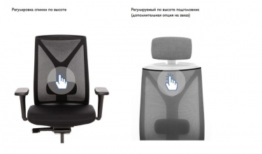 Кресло с подголовником Profoffice DION W Mesh Gr 870 1DW alum SLW 50 headrest Серый Белый Хром