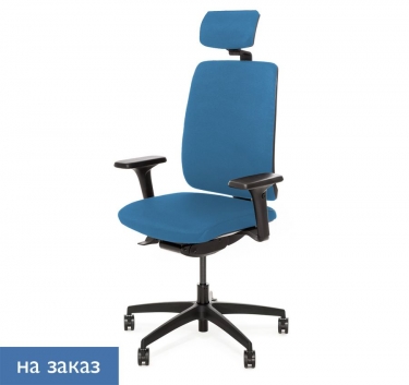 Кресло с подголовником Profoffice DION 870 1D black Jade9502 headrest Голубой Черный